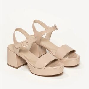 M. Gemi The Lizza Nuova patent leather platform sandals beige 38 7.5 8